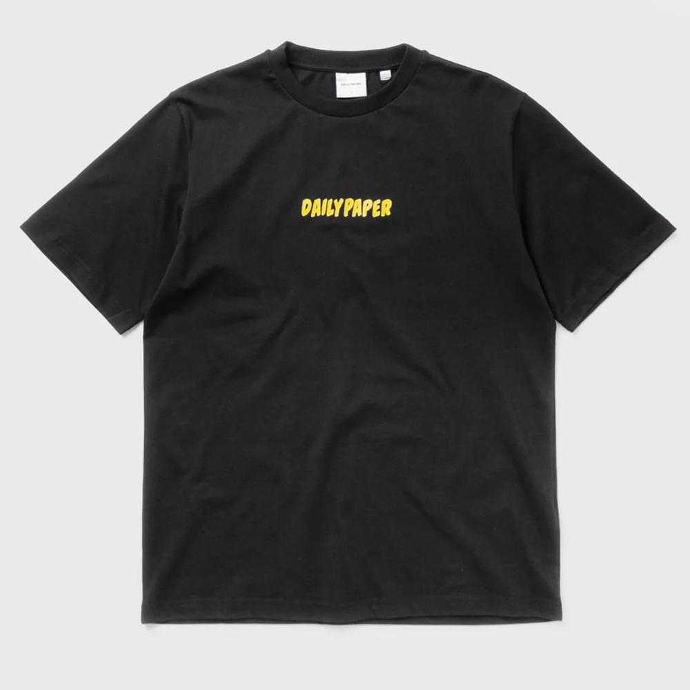 Daily Paper Black Tee with Yellow Logo